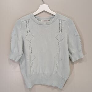 Liz Claibourne Short Sleeve Sweater Retro Y2K Cotton Chic Casual - Size L